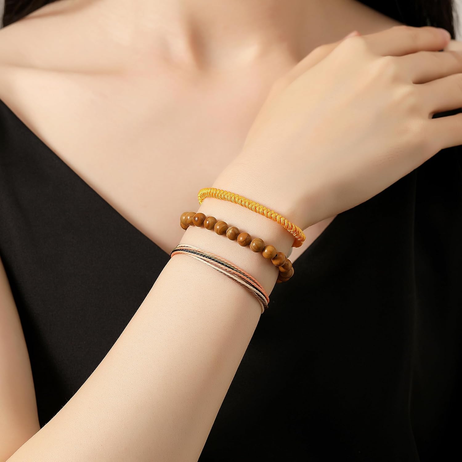 Detalle de XIANNVXI 3 Pcs Women Handmade Healing Bracelets Set