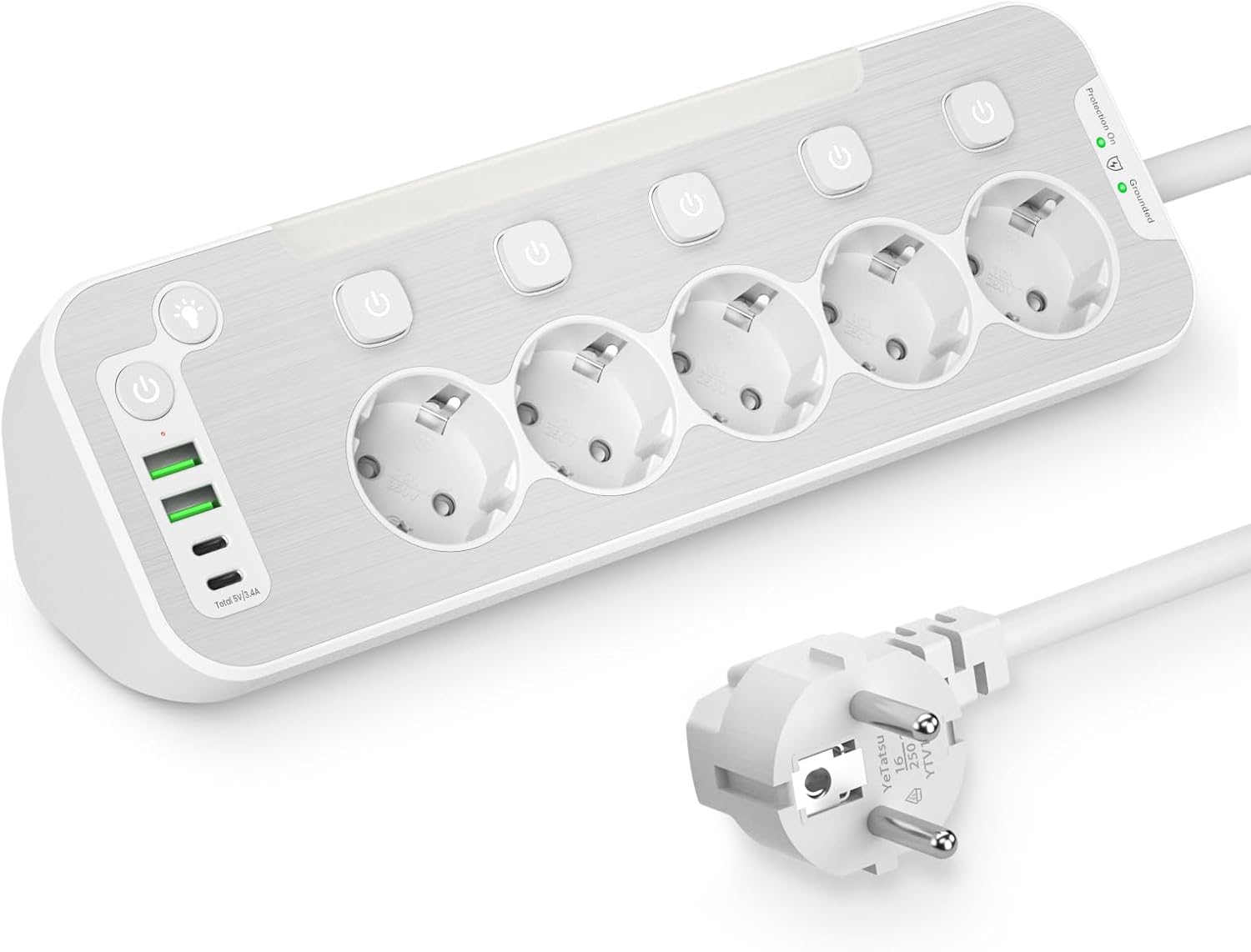 Detalle de Steckdosenleiste 5-fach einzeln schaltbar 🔌