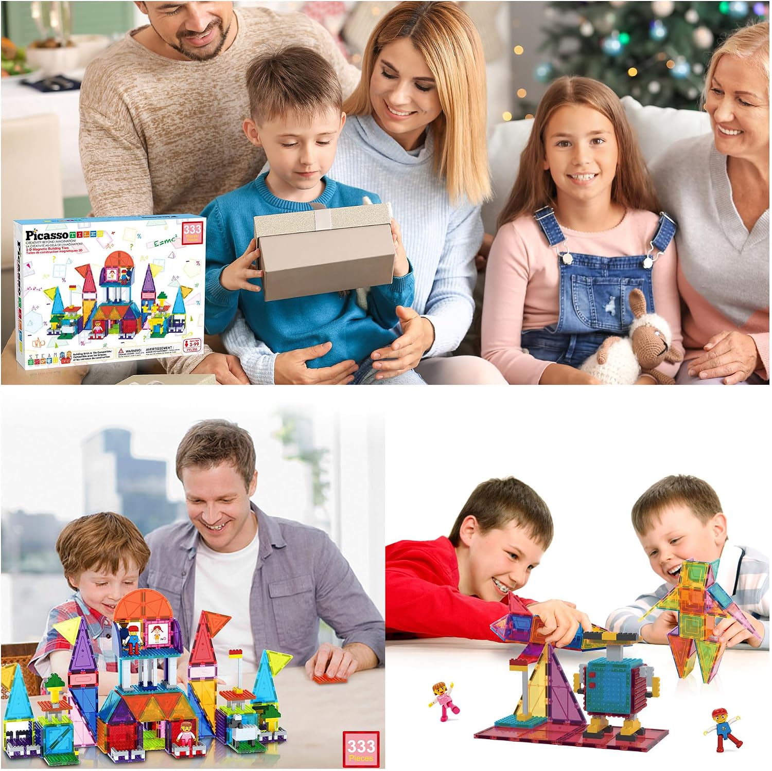 Thumbnail 6 de PicassoTiles PTL333 – zestaw 333 magnetycznych płytek i klocków 3D
