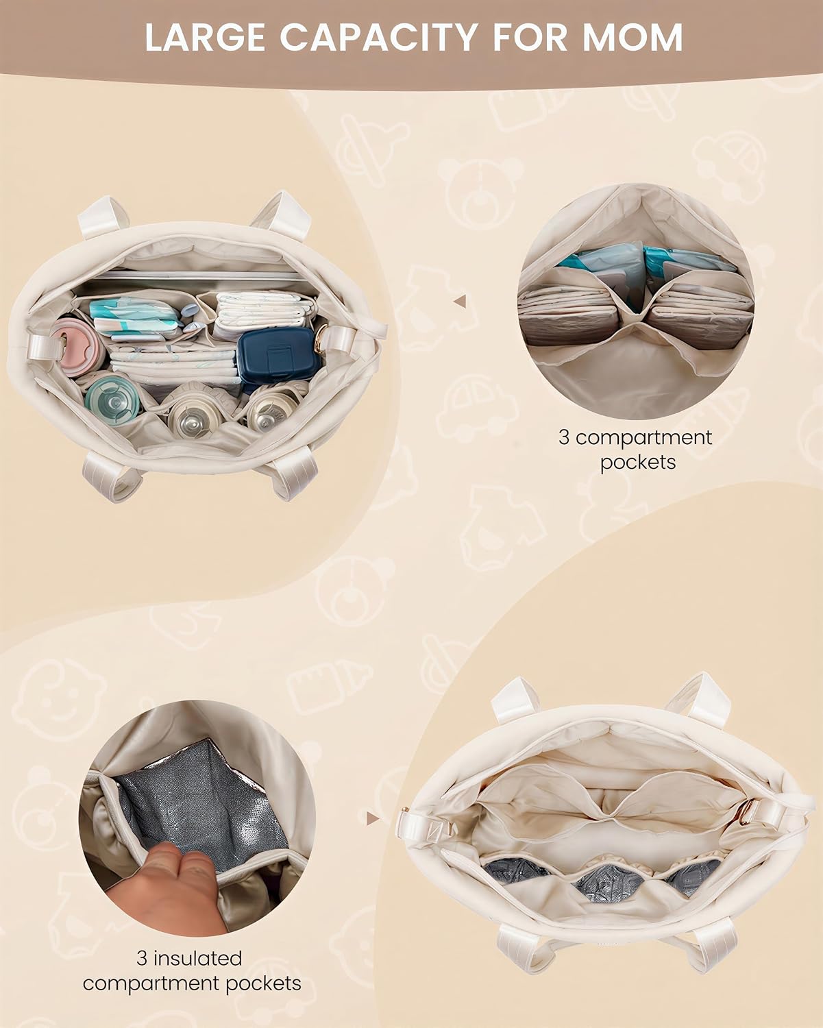 Detalle de LOVEVOOK Diaper Bag Tote, 15.6-Inch