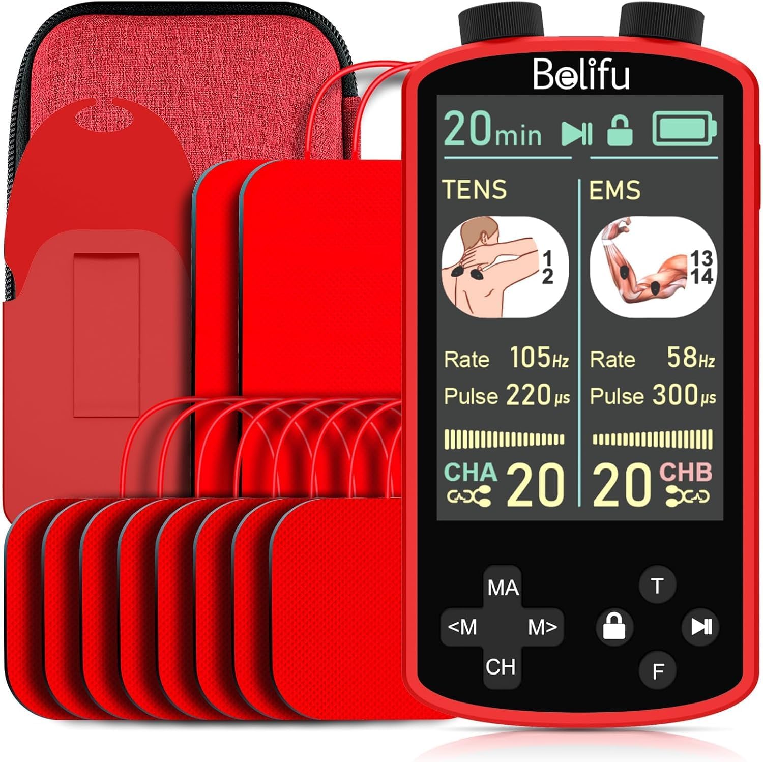 Detalle de Belifu TENS EMS Unit with 3.8-Inch Color Display
