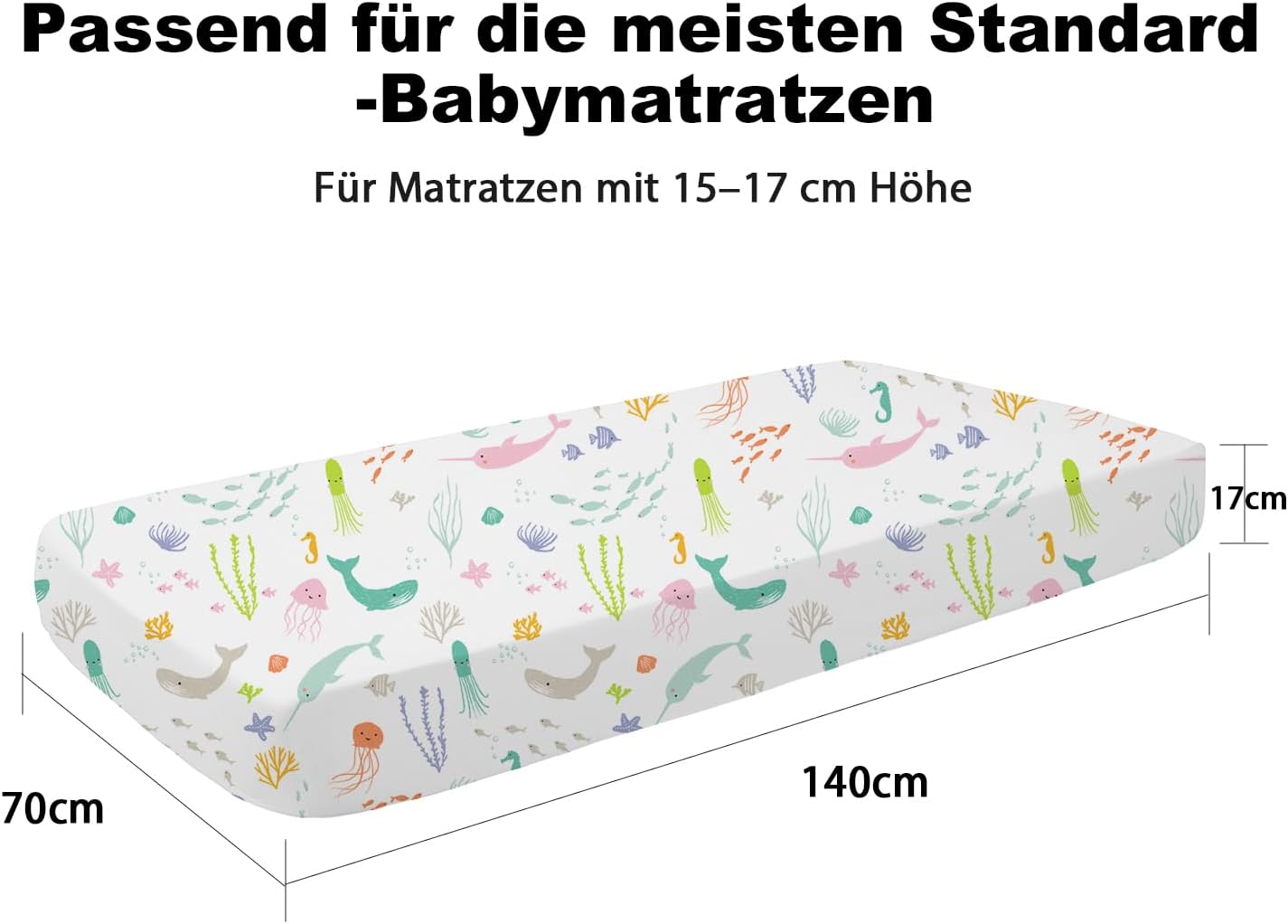 Detalle de Little Grape Land Spannbettlaken 70×140 cm – 2er Pack aus Mikrofaser, atmungsaktiv und pflegeleicht