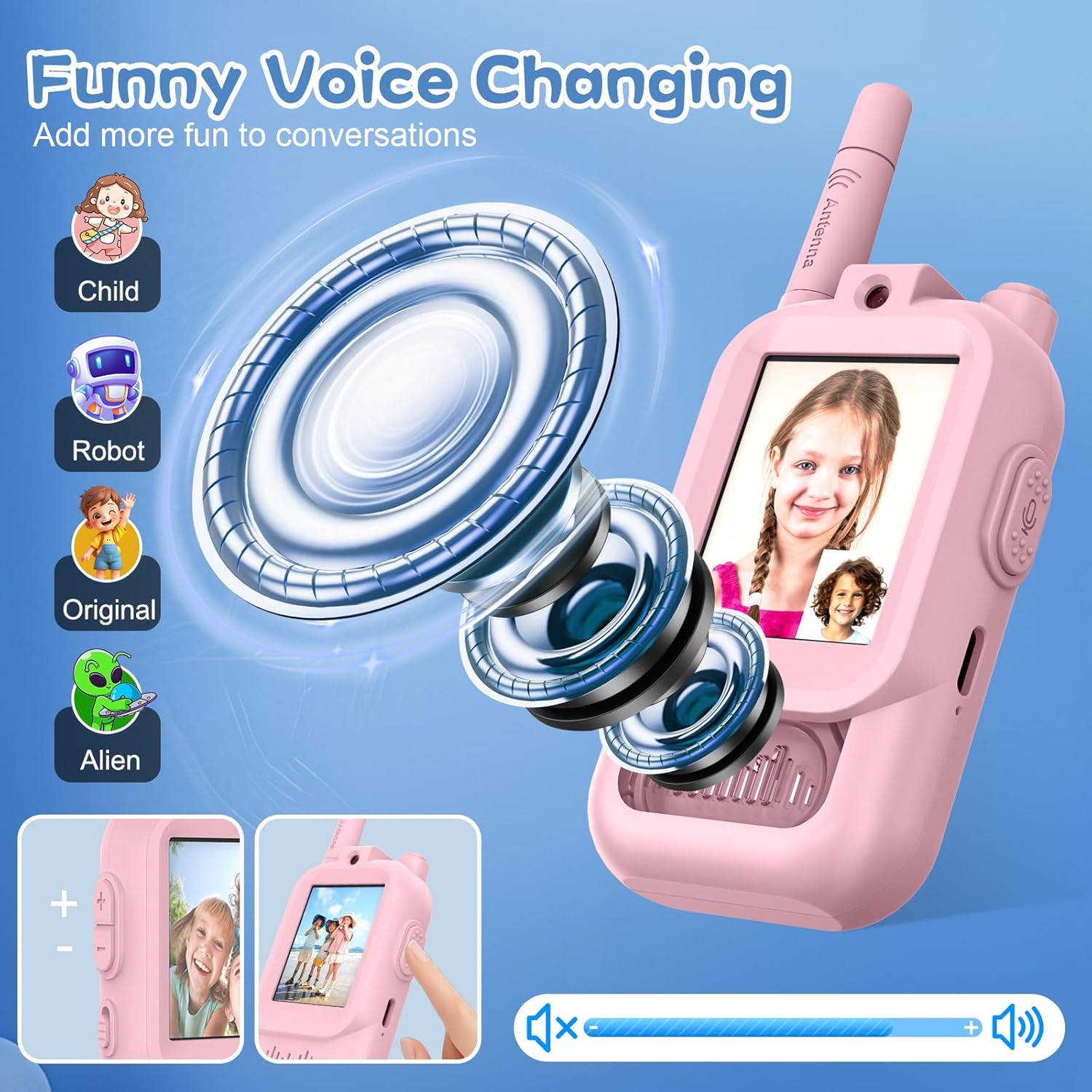 Detalle de Walkie Talkie Niños Videollamada 400 m Rosa