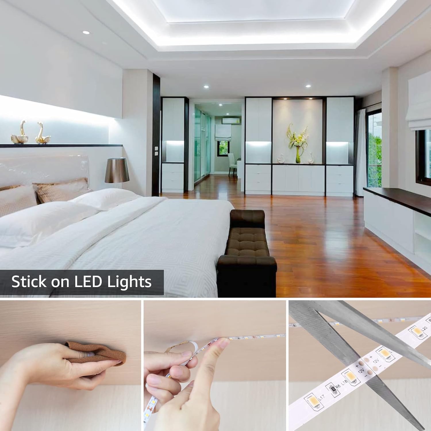 Thumbnail 2 de Lepro LED Strip Kaltweiß 5 m (12 V) mit 300x 2835 LEDs, dimmbar – 6000K, selbstklebend, ohne Netzteil