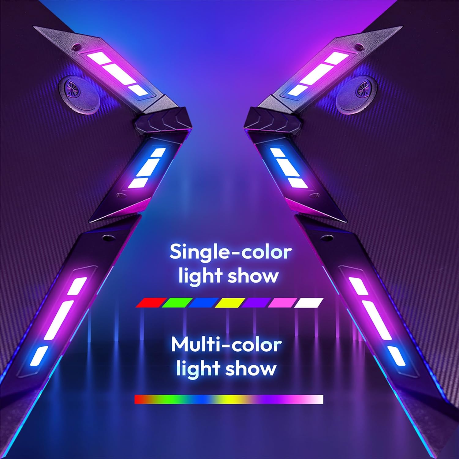 Detalle 1 de LZQ Computertische Gaming Desk, 120 x 60 cm, RGB Lighting, Carbon Fibre Surface