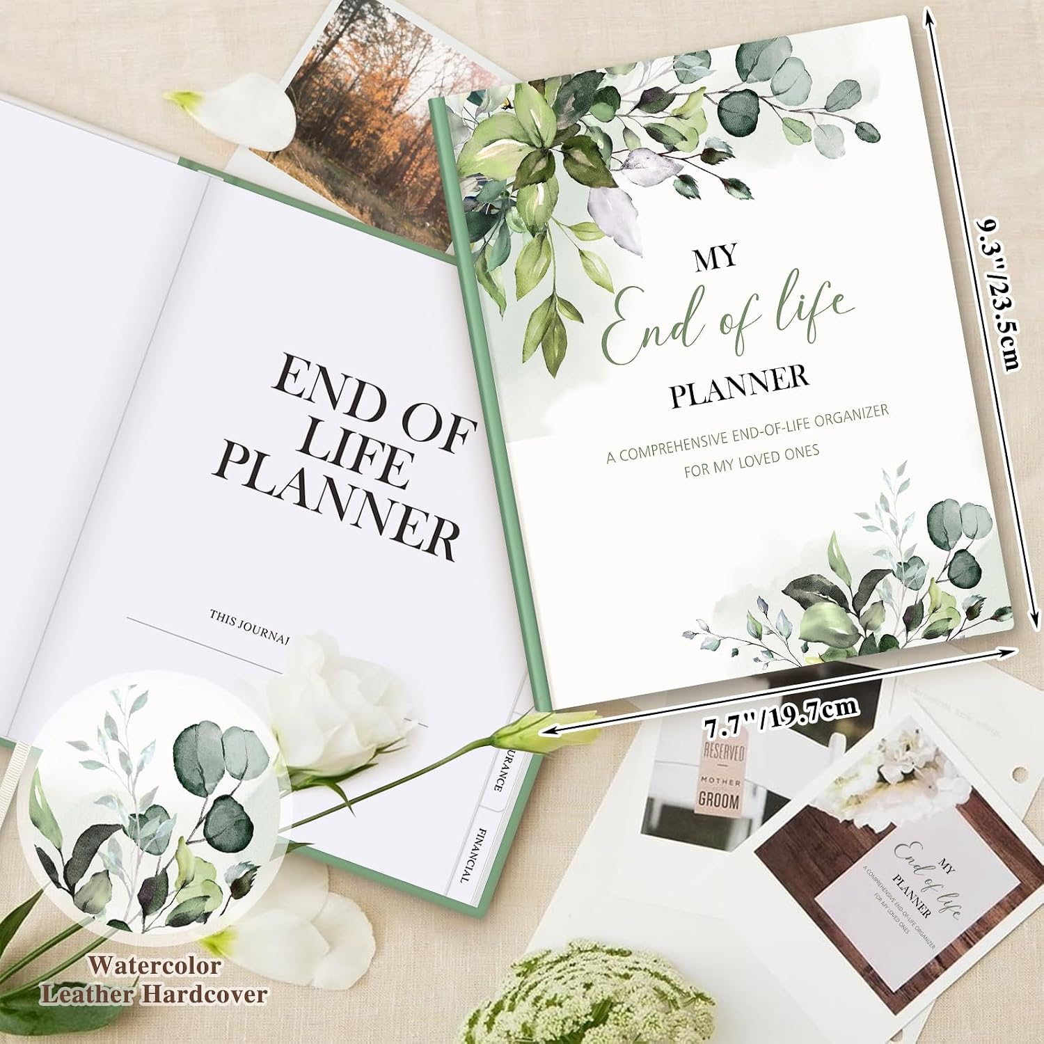 Thumbnail 1 de Lanpn End of Life Planner Death Organizer with Tabs – Leather Hardcover, Final Wishes & Estate Planning Journal