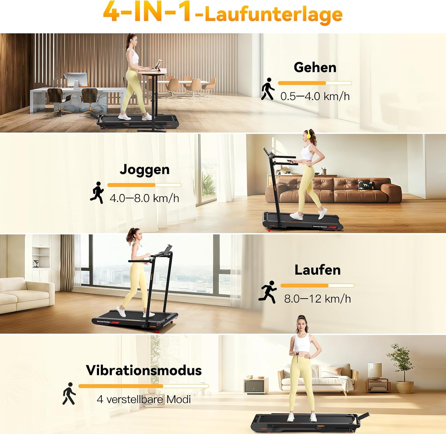 Detalle de Sperax Laufband für Zuhause Klappbar – 5 in 1 Walking Pad mit Steigung, App-Steuerung und Fernbedienung