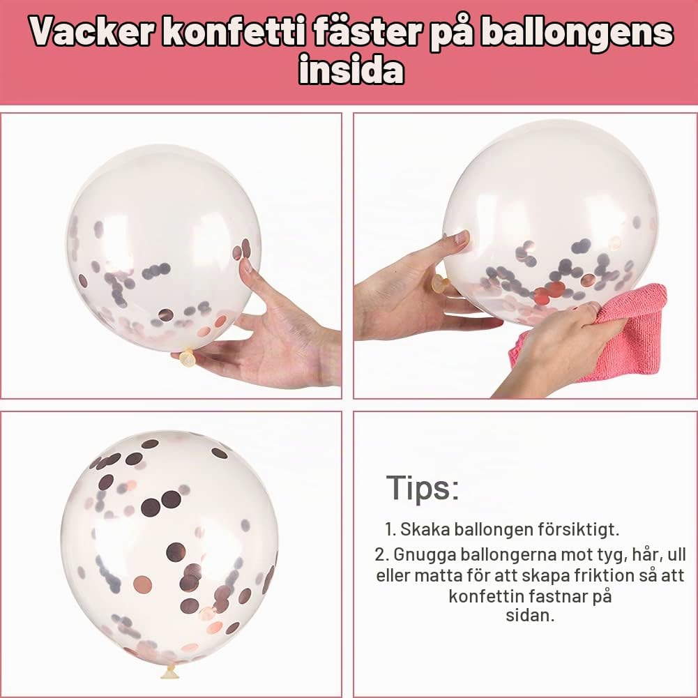 Detalle 2 de Vicloon festdekoration för 2-årsdag med ballonger och banderoll i roséguld