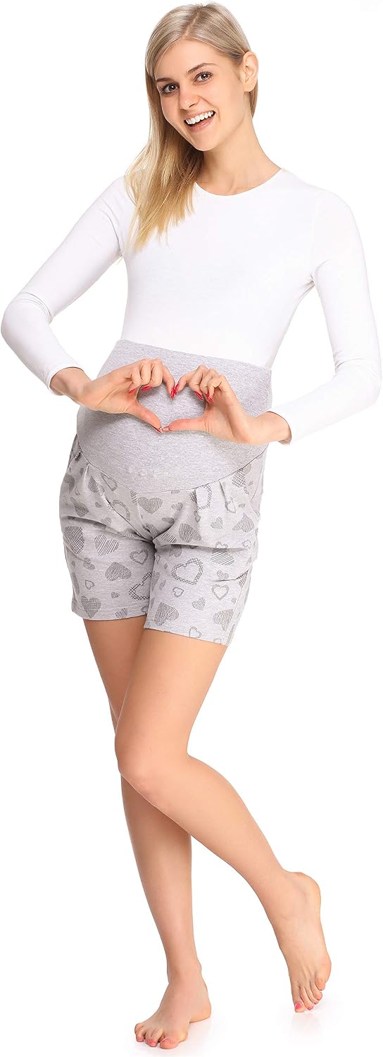 Detalle 2 de Be Mammy Leggings Premaman Corti BE20-234: comfort e versatilità per la gravidanza