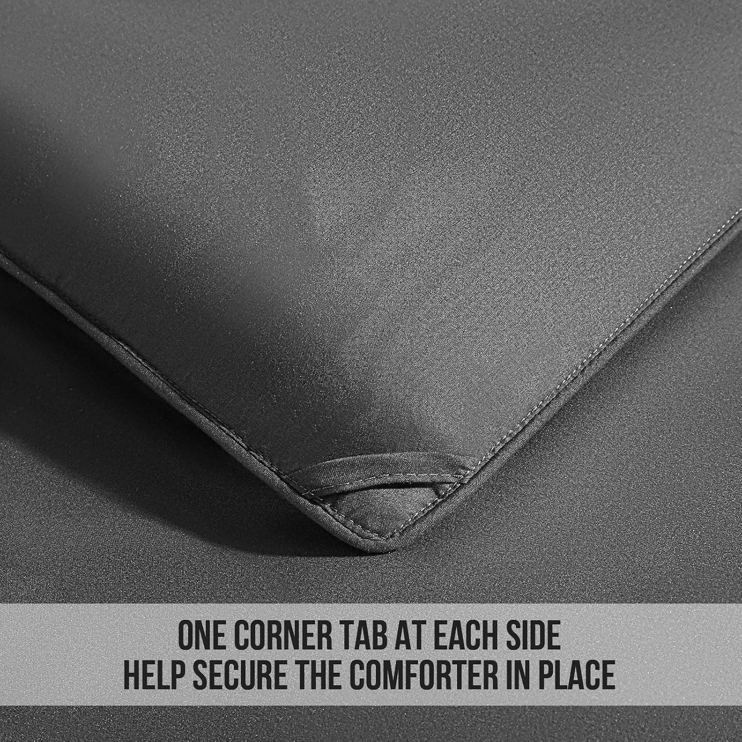 Detalle de CAIMOUR CAI001 King Comforter, Grey Reversible Design, 8 Corner Tabs