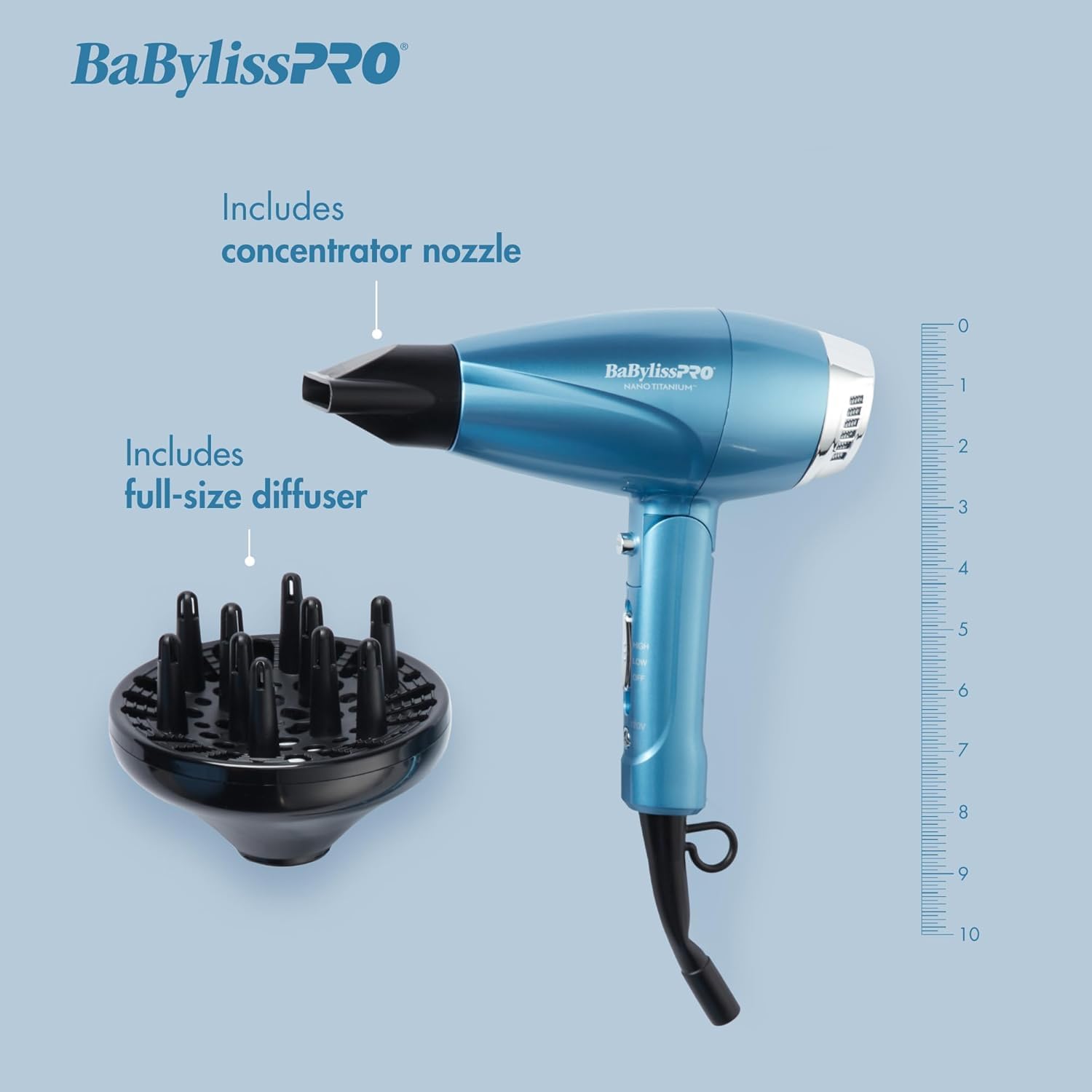 Detalle de BaBylissPRO Nano Titanium Ionic Compact Full Power Hairdryer