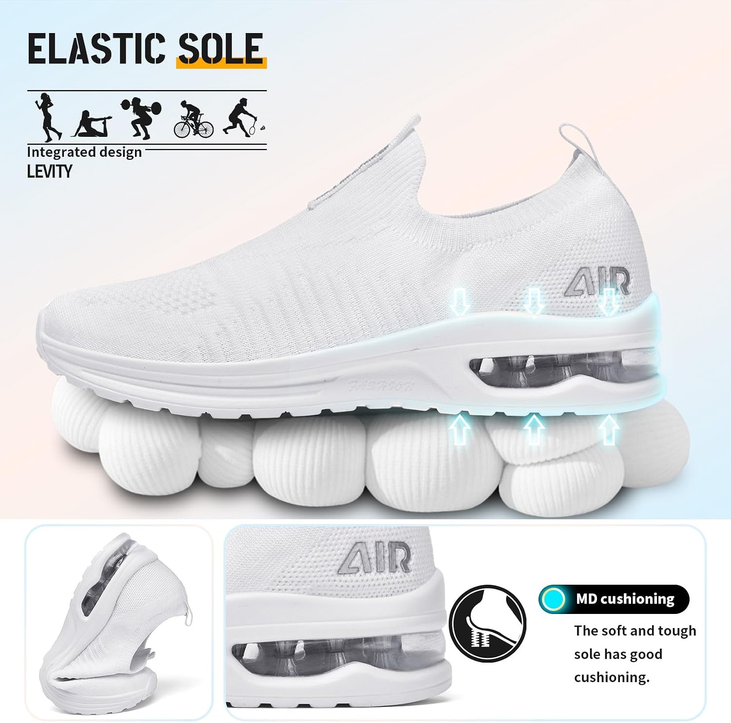 Thumbnail 3 de Baskets slip-on femme respirantes en maille – Femme Basket Mode Respirantes, confort pour sneakers