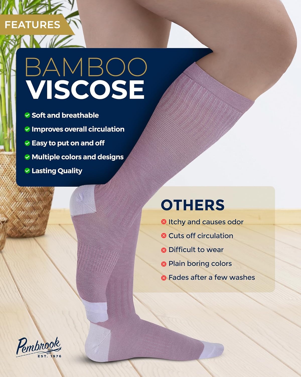 Thumbnail 3 de Pembrook Bamboo Viscose Light Compression Socks – 3 Pairs