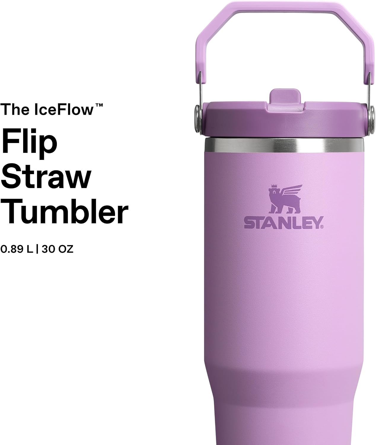 Detalle de Stanley Flip Straw Tumbler 1.0 Borraccia Con Cannuccia 0.89L Lilac: borraccia termica a prova di perdite per viaggiare e allenarsi
