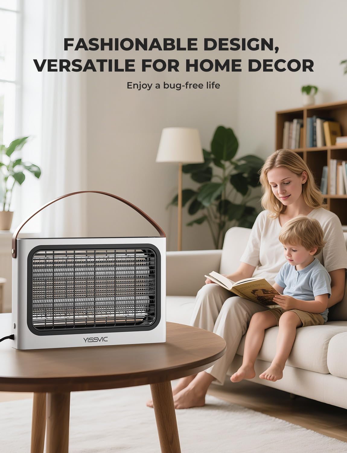 Detalle de YISSVIC 20W Fly Zapper: Indoor UV Bug Trap with Extra Bulbs