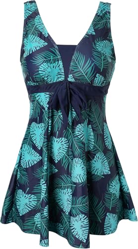 Detalle de Ecupper Bikini one-piece avec jupe volantée et ventre plat – Vert foncé, XL