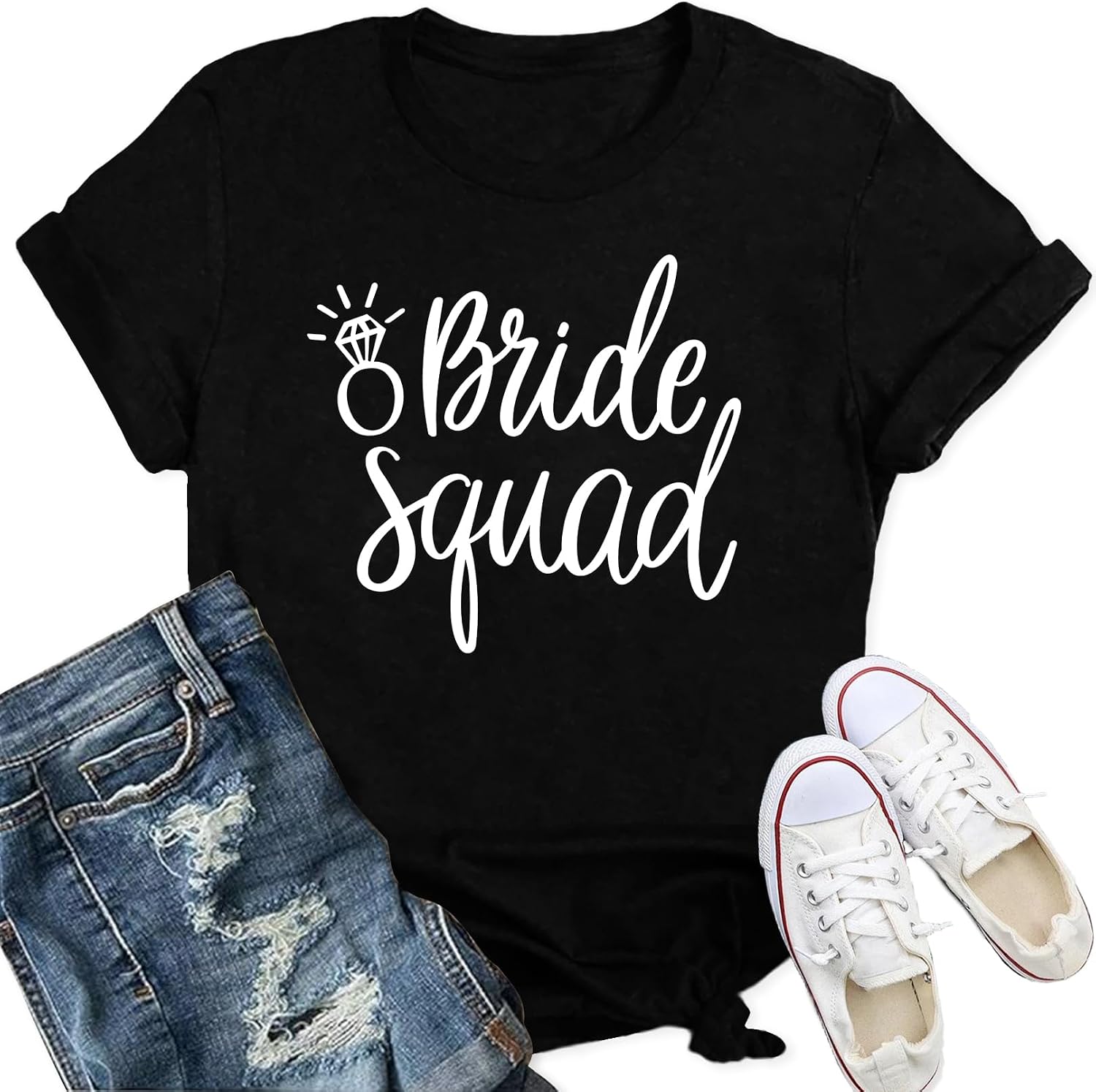 Detalle de Bride Squad T Shirt, diamond ring top