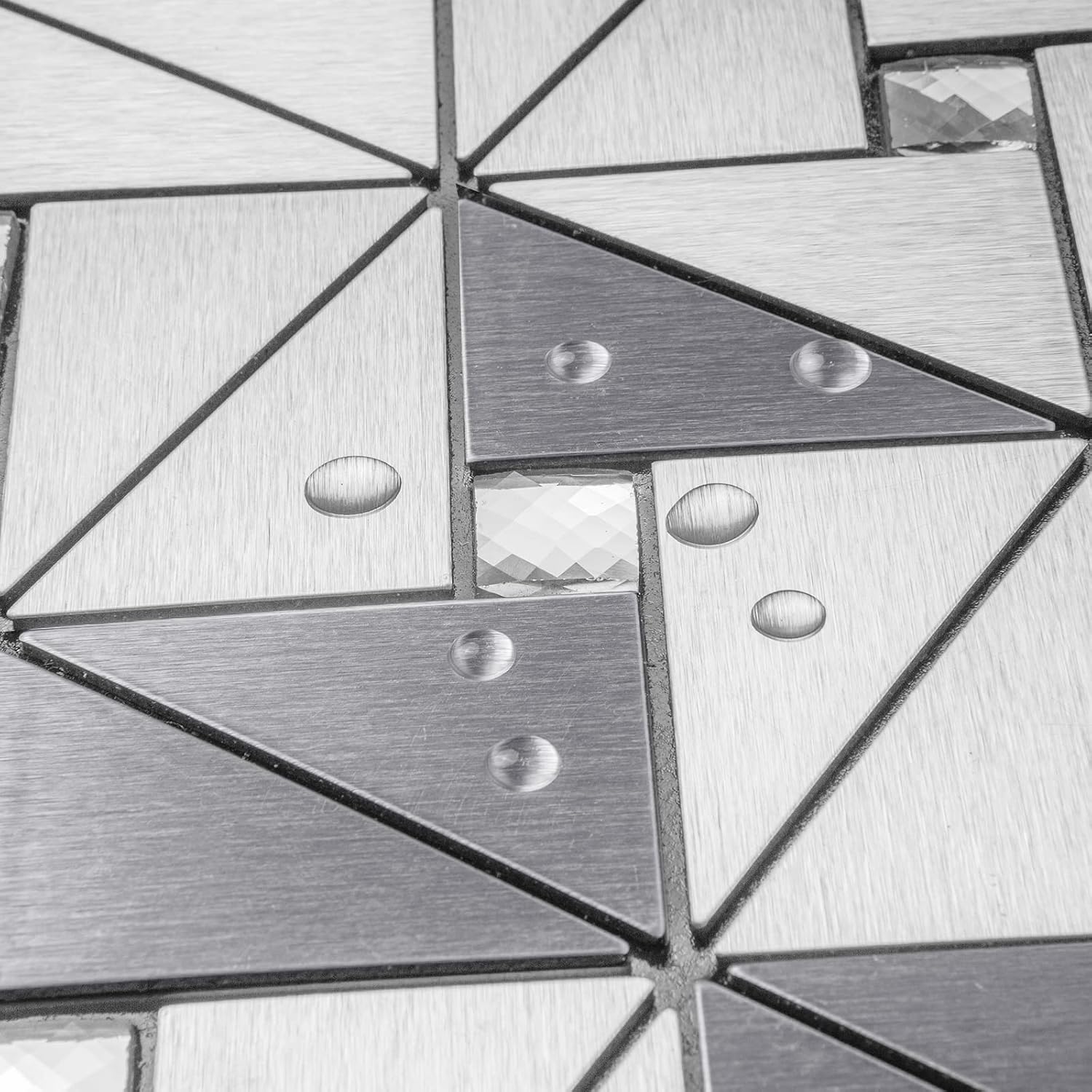 Detalle 1 de DICOFUN Peel-and-Stick Backsplash Tiles, Stainless Steel