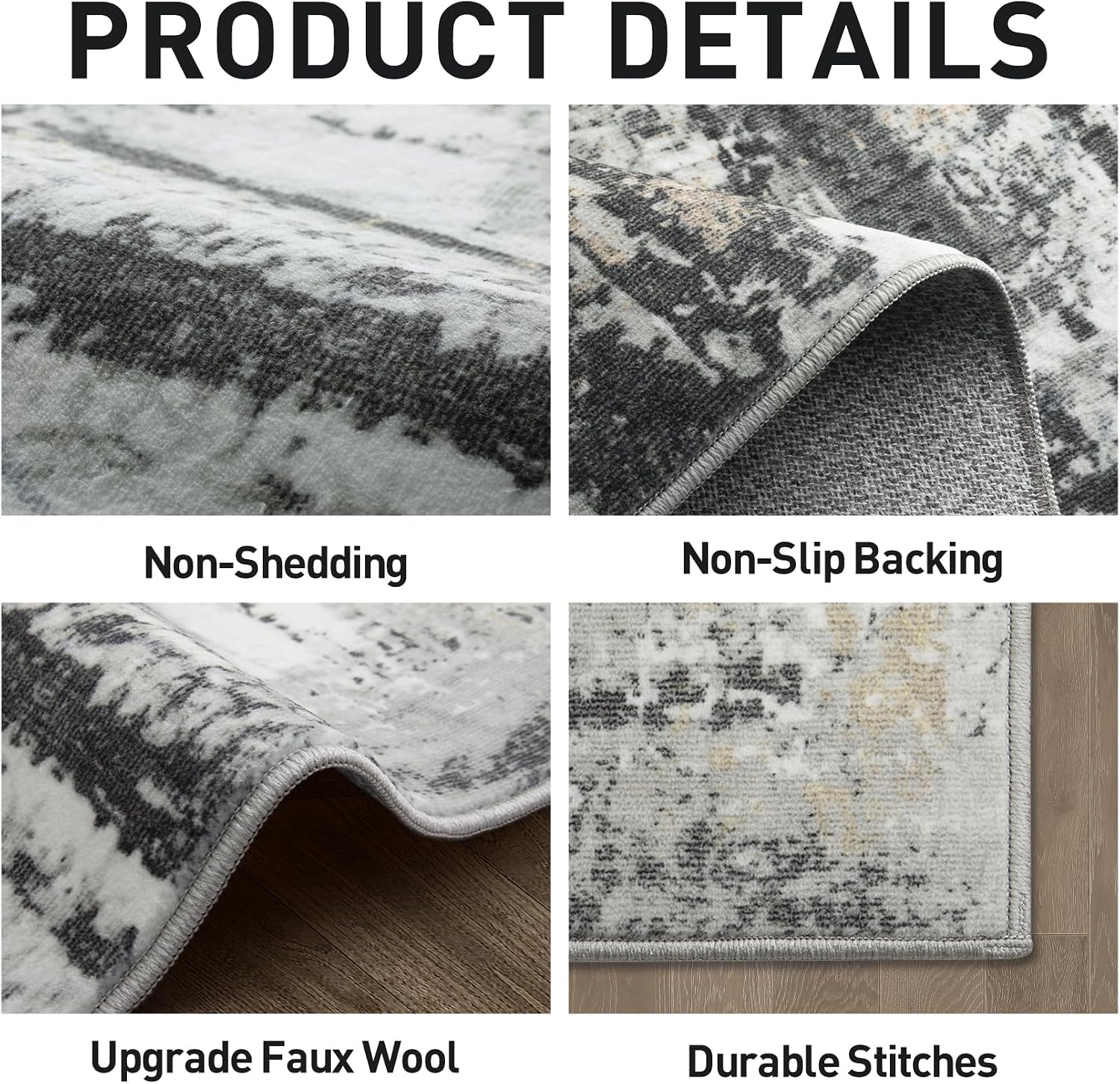 Thumbnail 4 de 8x10 Washable Area Rug Modern Abstract