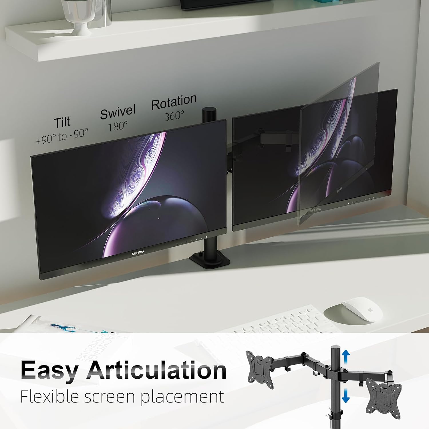 Detalle de GRIFEMA GB2001A-2 braccio monitor 27''