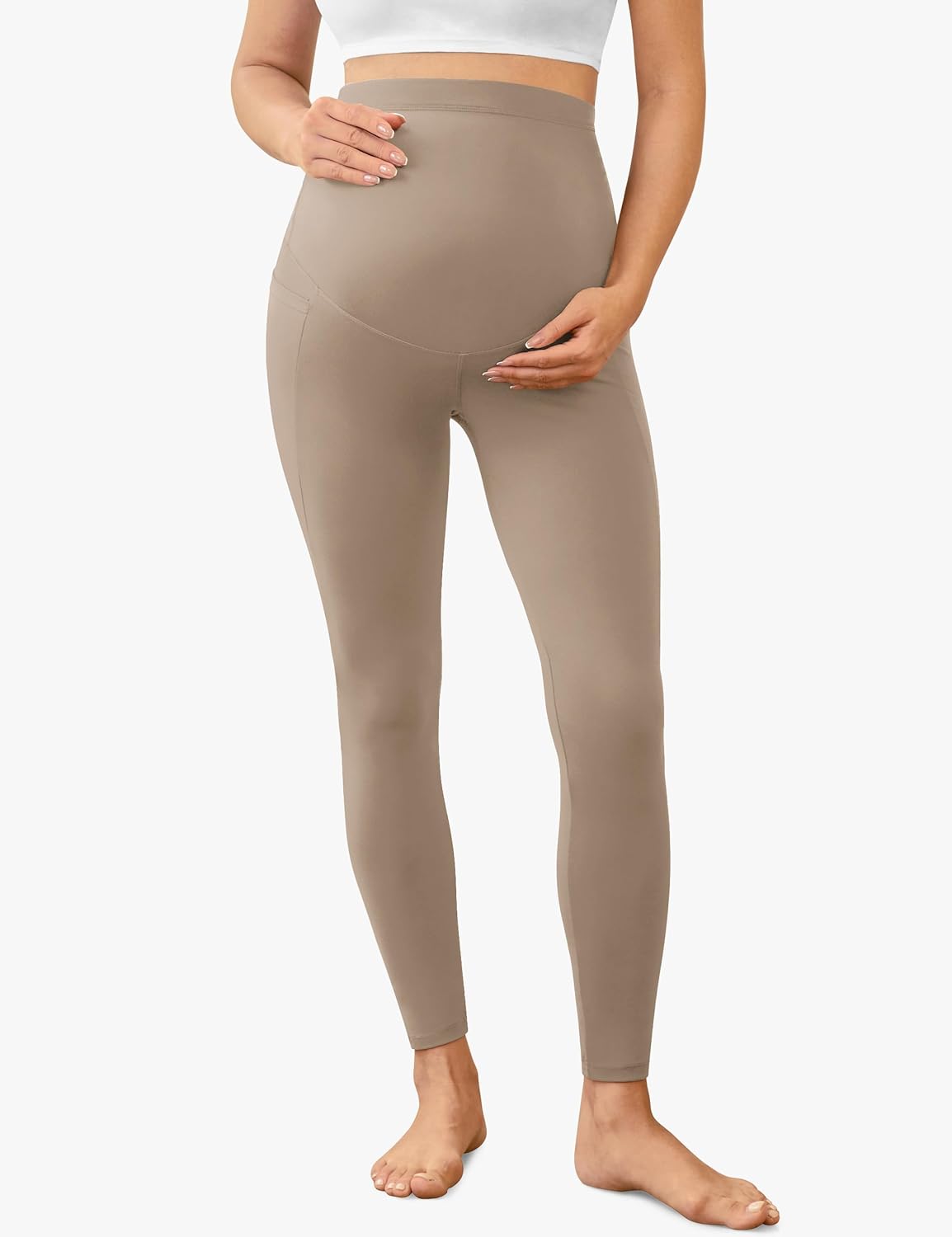 Thumbnail 1 de VALANDY Creamlush Maternity Leggings Over Bump with Pockets – A practical, comfortable option for everyday wear