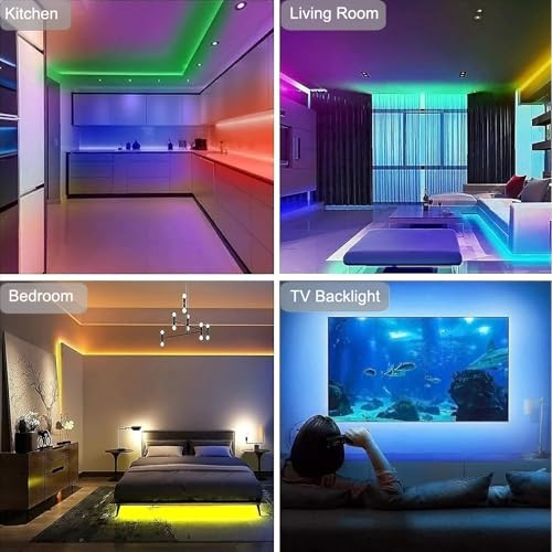 Detalle 2 de Liwqolx Tira LED TV RGB 5 m con 30 LED por metro, app Bluetooth y mando para TV de 65-75 pulgadas