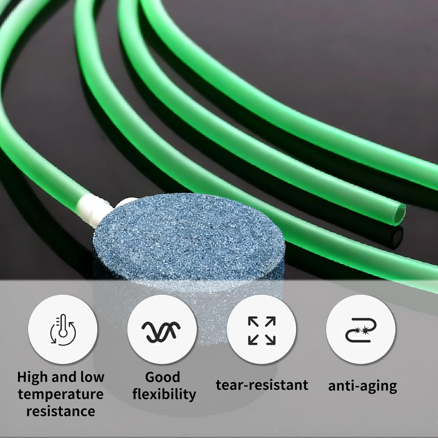 Detalle 2 de YSDINK Premium Flexible PVC Aquarium Airline Tubing – 4 × 6mm, Green, 10M