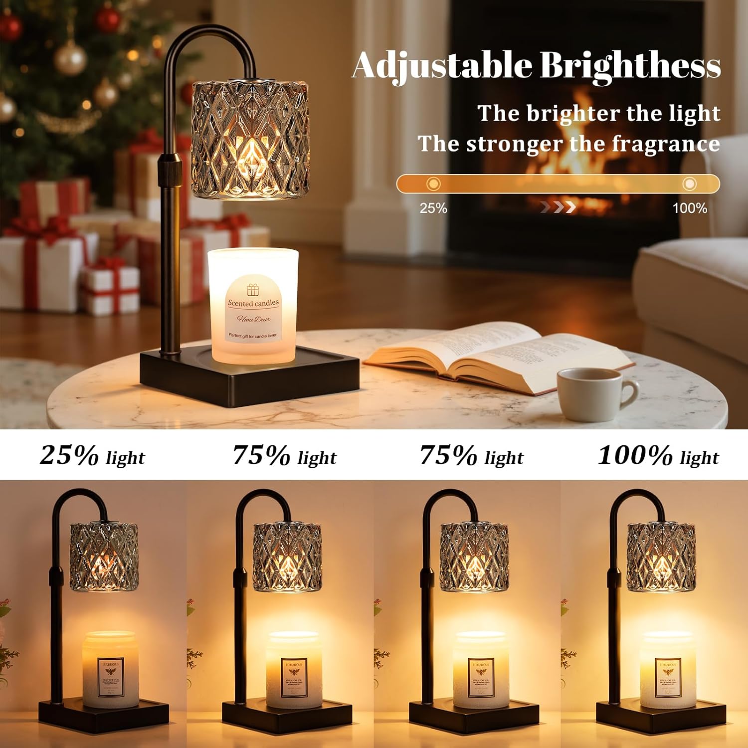Detalle de Candle Warmer Lamp with Timer, Dark Gray