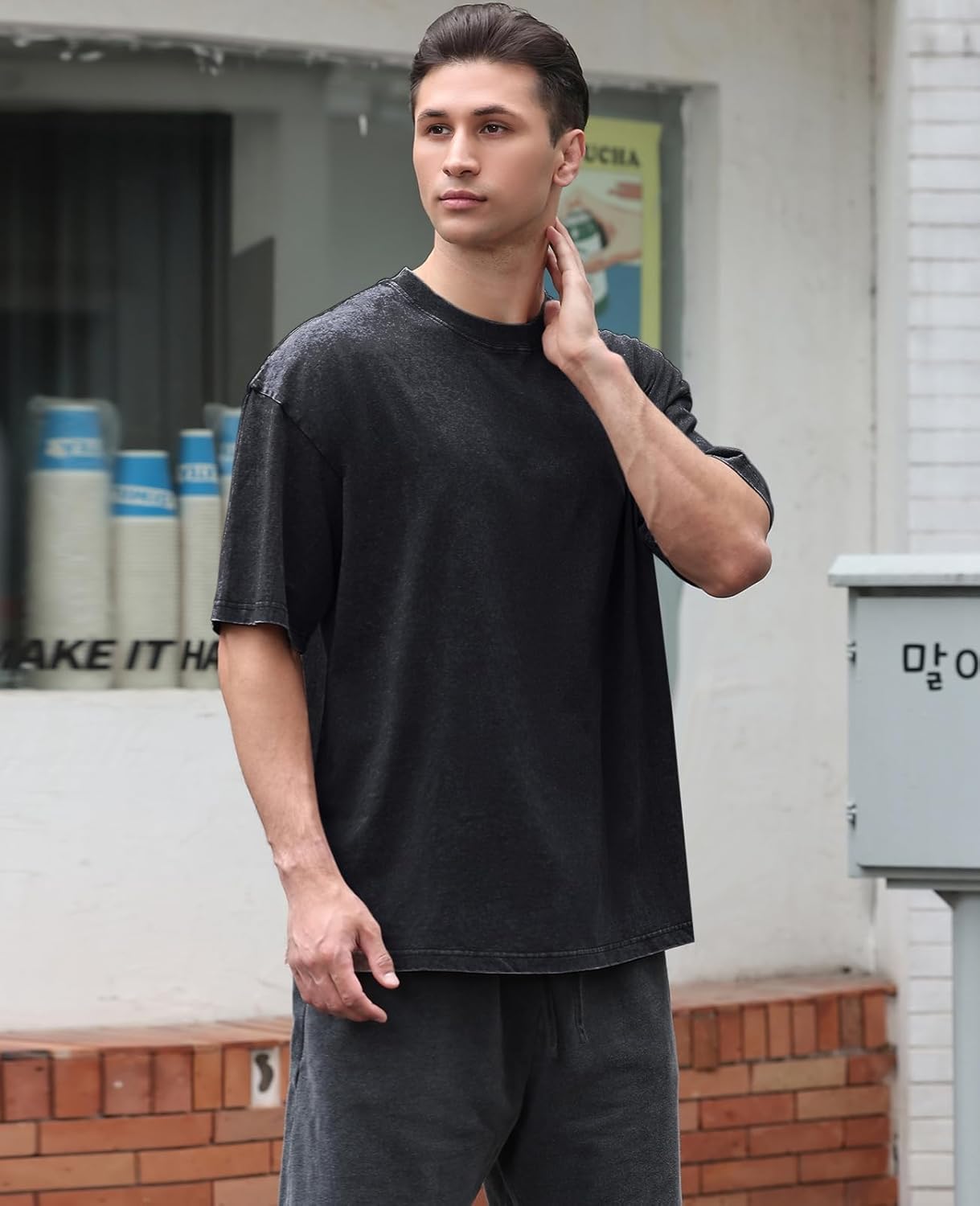 Thumbnail 4 de Oversized Cotton Tee Casual Loose Fit