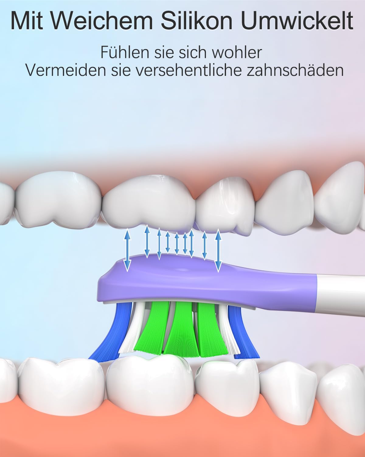 Detalle 2 de Jarubekil 12er Ersatzbürsten für Philips Sonicare (kompatibel, Medium) – Aufsteckbürsten für u. a. 5500, 5300, 9000, 6100
