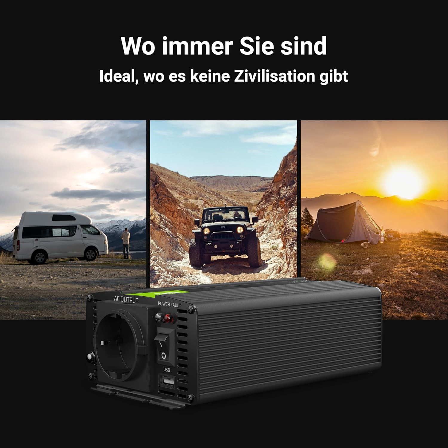 Thumbnail 6 de Green Cell 1000W Wechselrichter 12V auf 230V 🔌