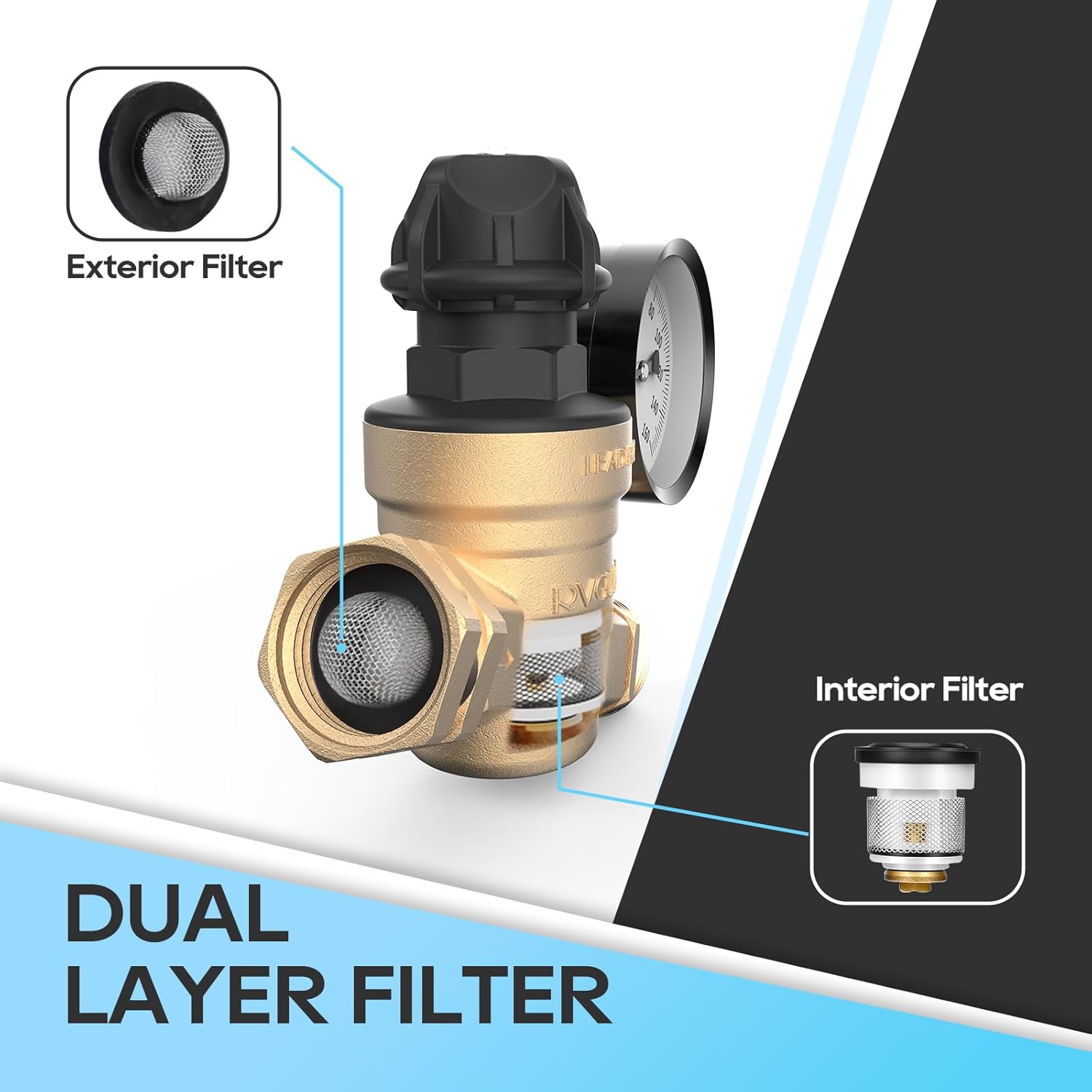 Thumbnail 2 de RVGUARD RV Water Pressure Regulator Valve 50 PSI ๐ง