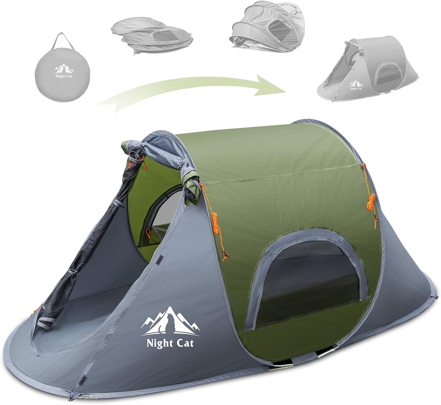 Detalle de Night Cat ZP-32-1P-AGN Pop-Up Tent for One, 2000 mm Waterproof