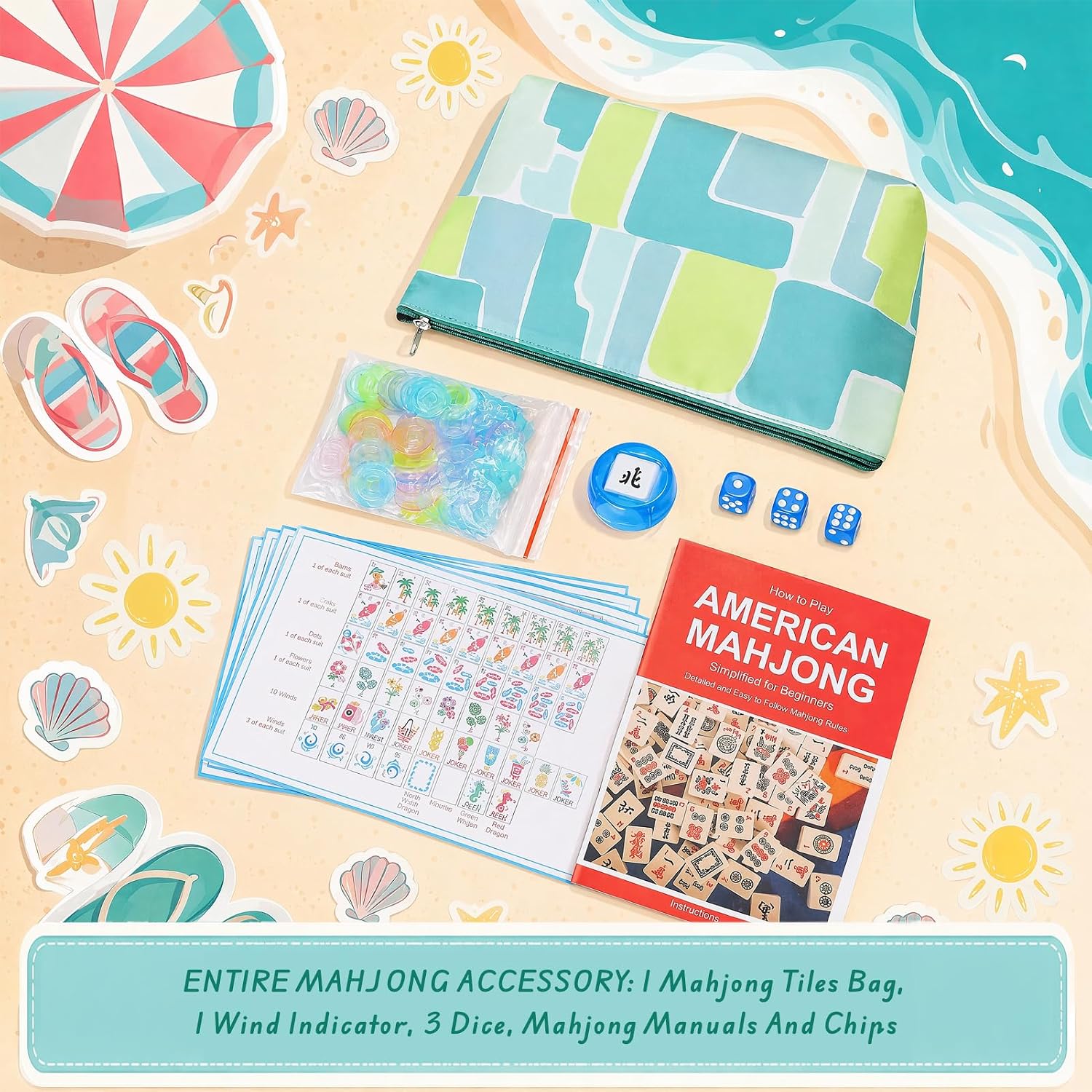 Detalle de Majolicia American Mahjong Tile Set, 160 Tiles