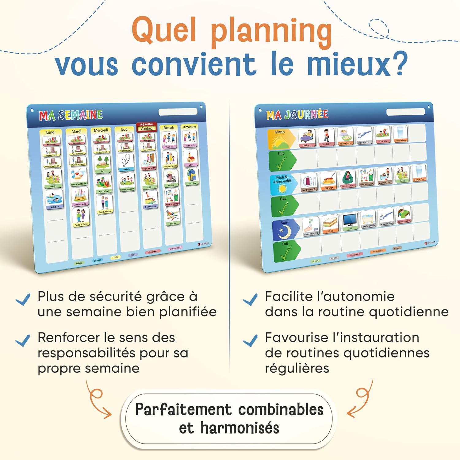 Thumbnail 6 de LIKARTO Planning journalier magnétique 42x32 cm