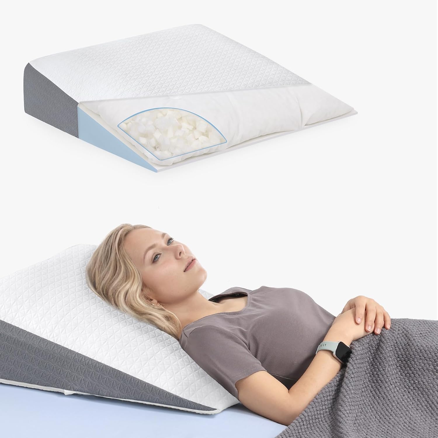 Thumbnail 6 de baibu Bed Wedge Pillow Memory Foam – dual-layer upright support with washable cover