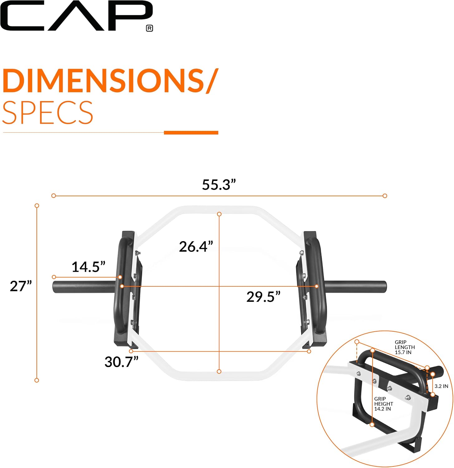 Thumbnail 3 de CAP Barbell Olympic Trap Bar for Deadlifts 🏋