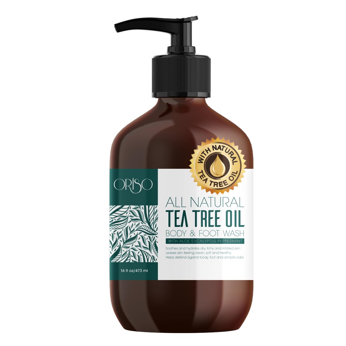 Detalle de ORISO 190513-33BB Tea Tree Oil Body Wash, 16 oz, Aloe, Sulfate-Free