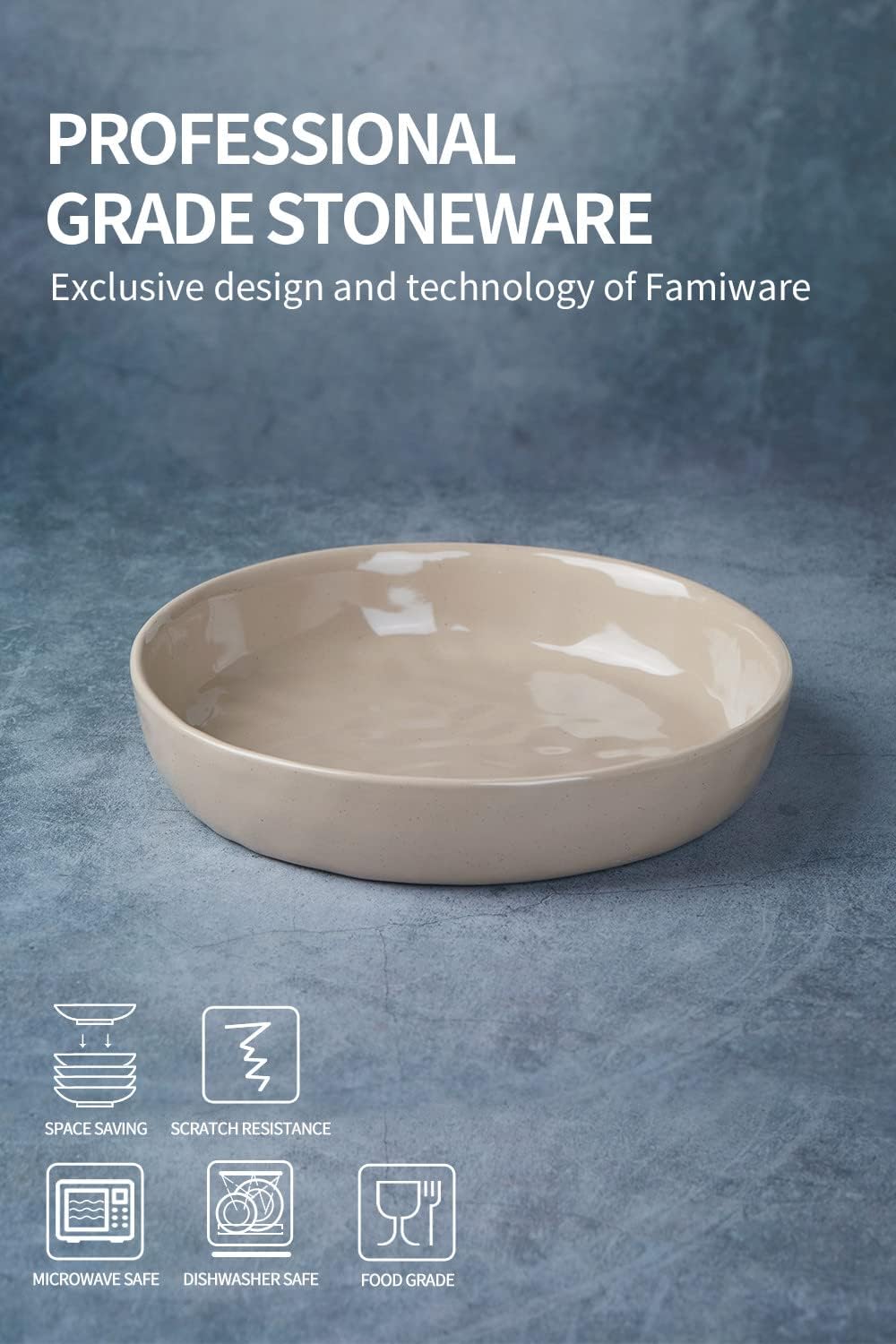 Thumbnail 6 de famiware Mars 8.5" Pasta Bowl Set — Cinnamon Brown 🍽