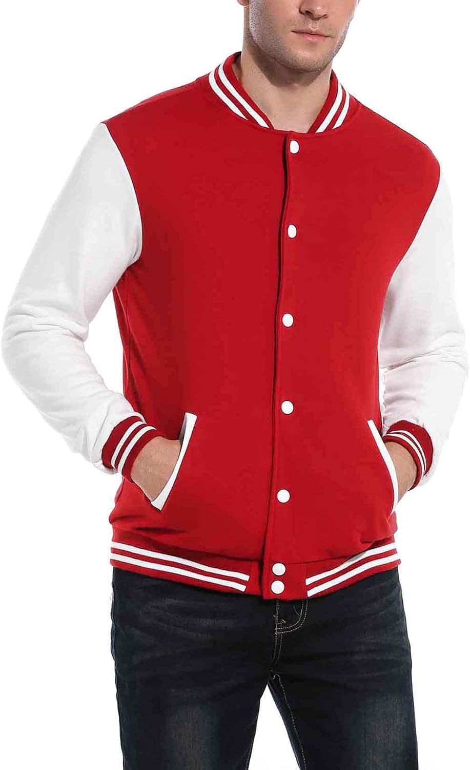 Detalle de COOFANDY Men's Varsity Baseball Jacket, Lightweight Letterman Bomber