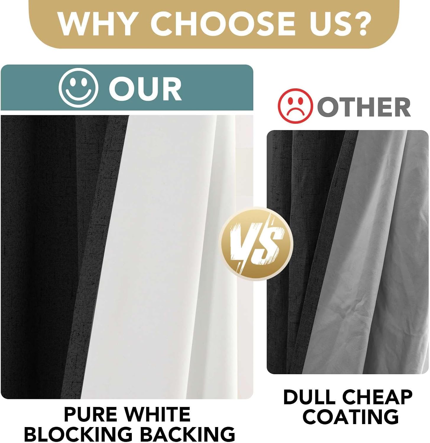 Thumbnail 2 de H.VERSAILTEX Linen Blackout Curtains 108