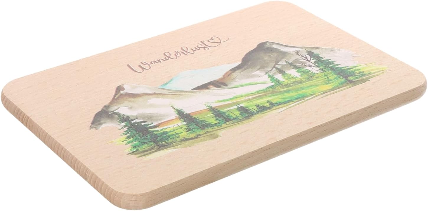 Detalle de Spruchreif Frühstücksbrettchen aus Holz mit UV-Druck – ideal für Wanderfreunde