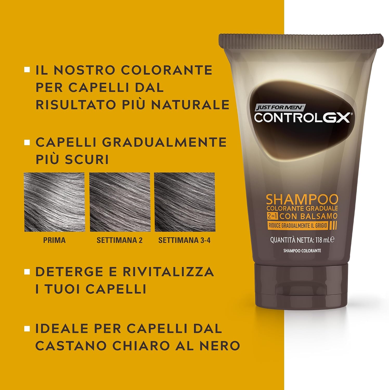 Detalle 2 de Just for Men Control GX Shampoo 118 ml