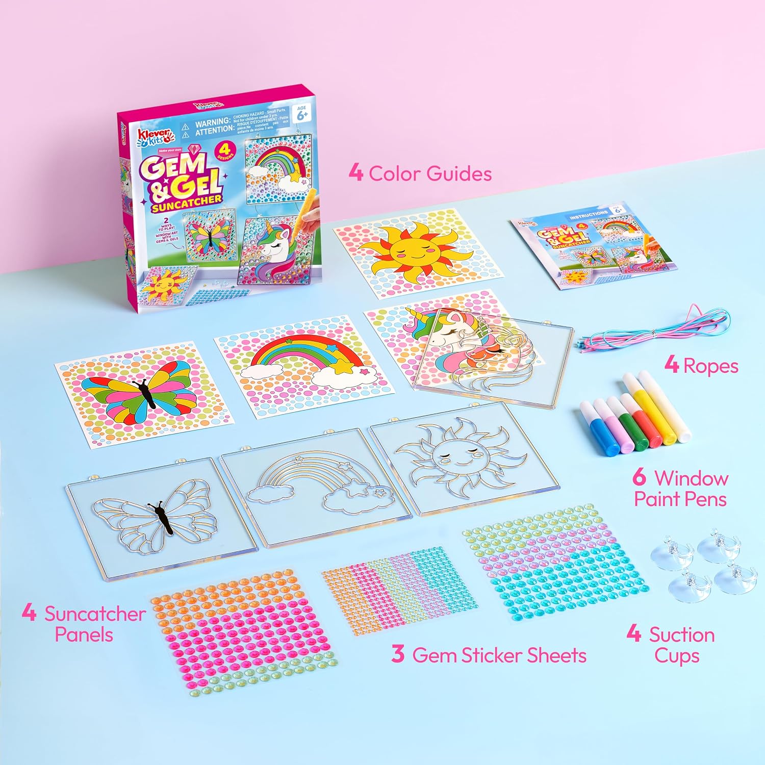 Detalle 2 de Klever Kits Suncatcher Craft Kit 4‑design set