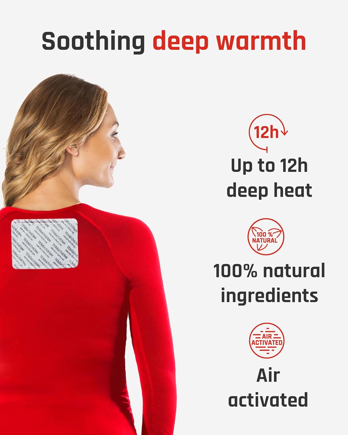 Detalle 2 de Terratherm Heat Pads 12h soothing pain relief patch 🩹