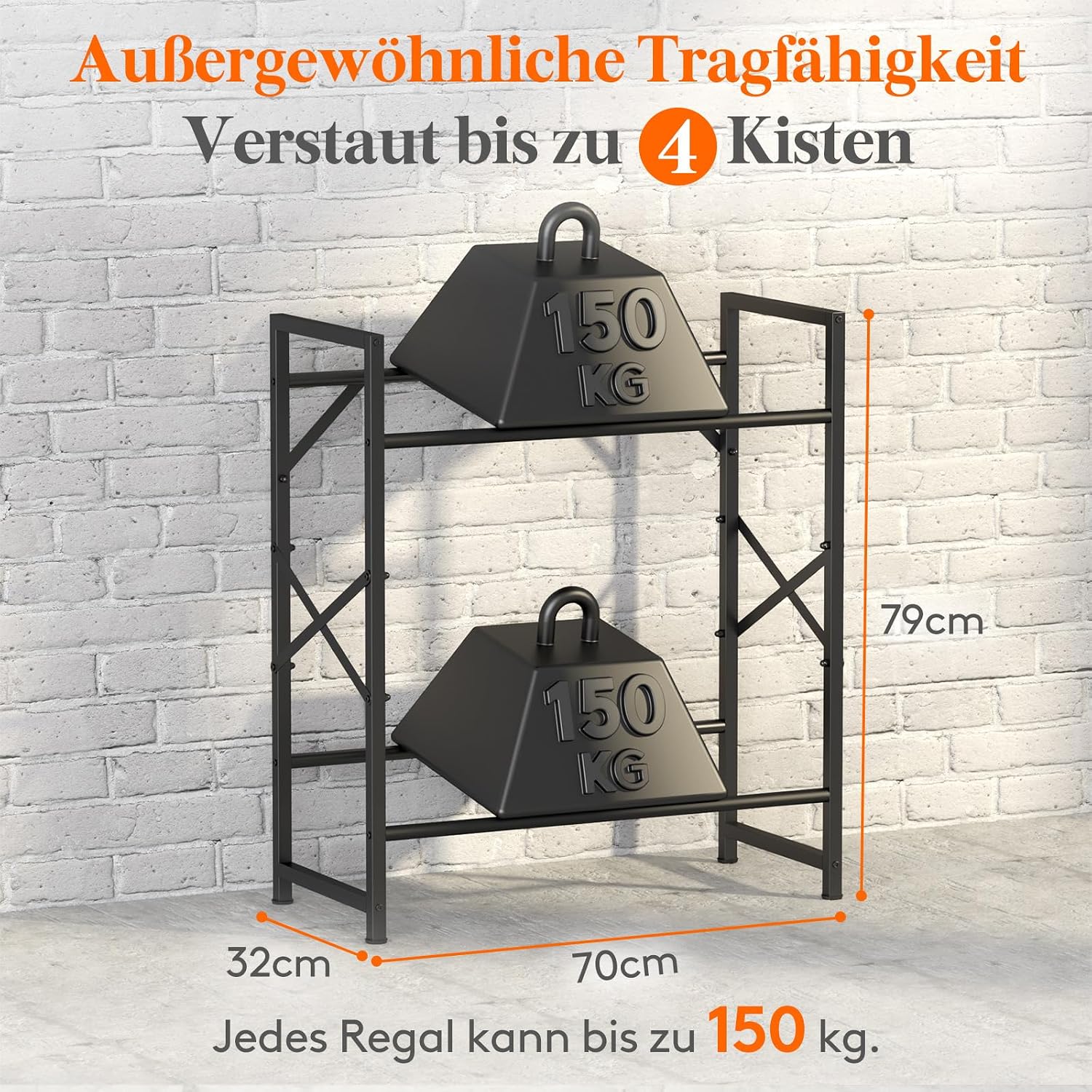 Detalle 2 de Lifewit Getränkekistenregal 4 Kisten hoch
