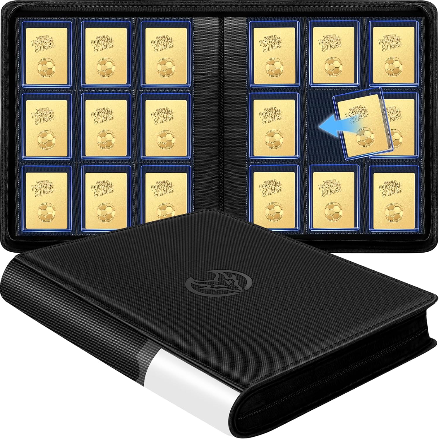 Detalle de ULWUK 9 Pocket Toploader Card Binder, Holds 324, Waterproof PU Leather