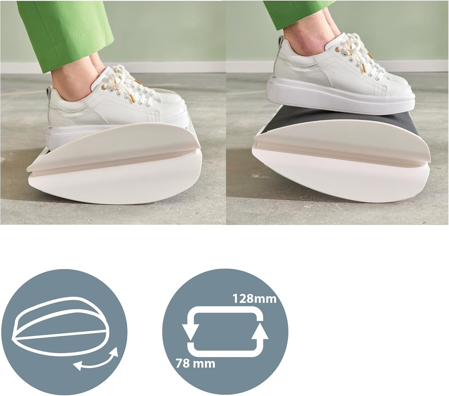 Detalle 2 de Leitz Ergo Reposapiés Ergonómico Ajustable, Gris y Blanco🦶