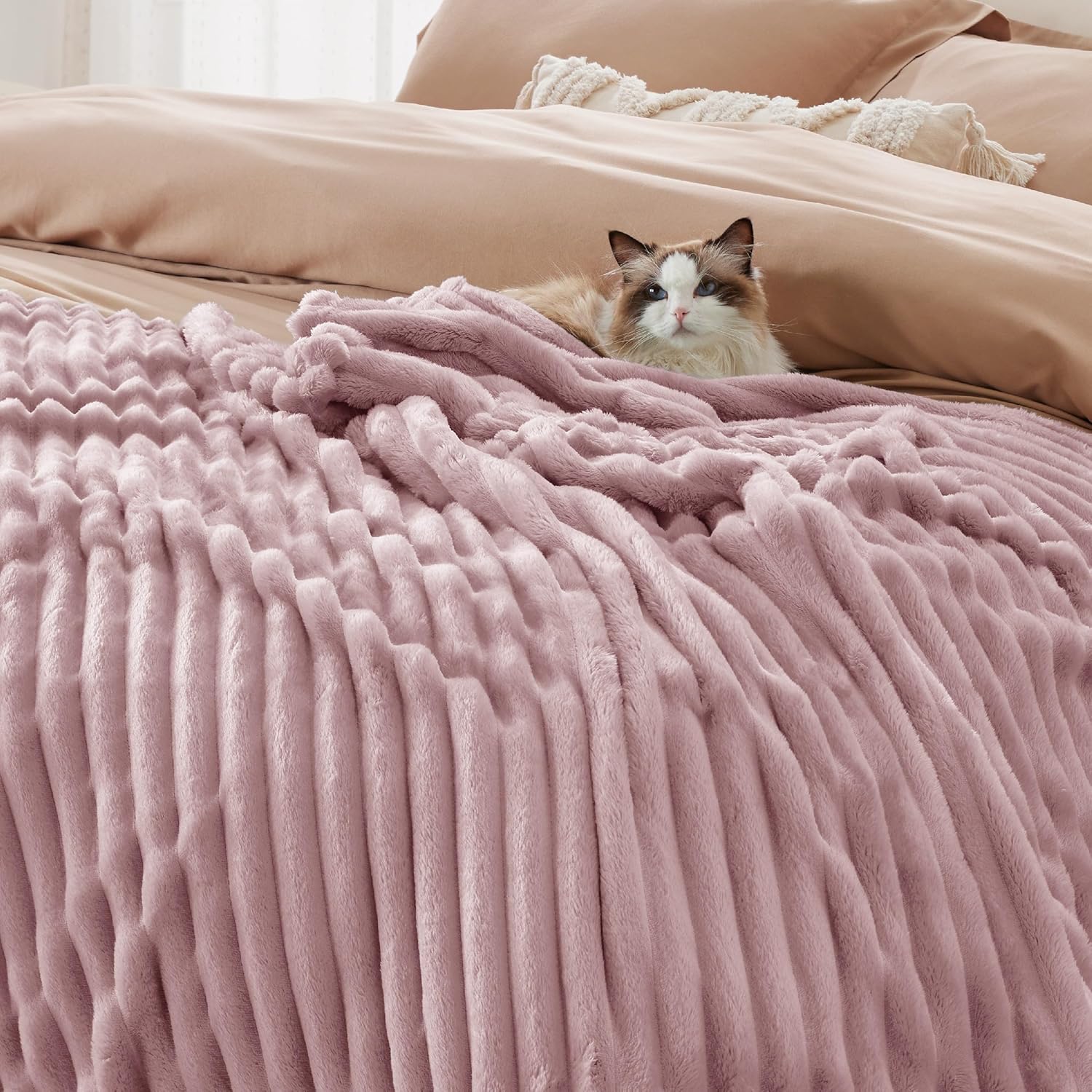 Thumbnail 3 de BEDSURE Kuscheldecke Flauschig – Wolldecke & Fleecedecke, Rosa 150 x 200 cm