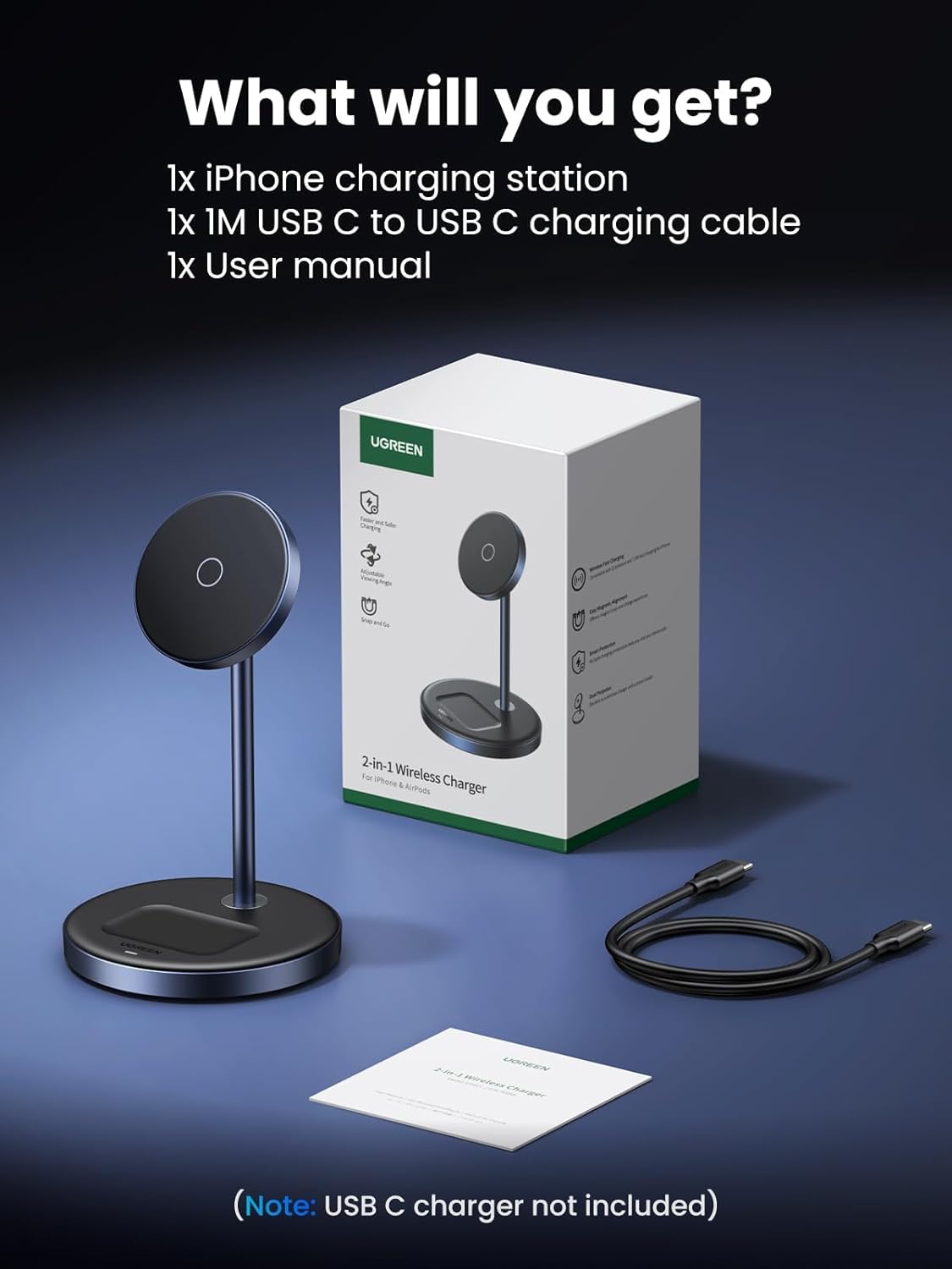 Thumbnail 6 de UGREEN MagFlow MagSafe Charging Stand 3 ft